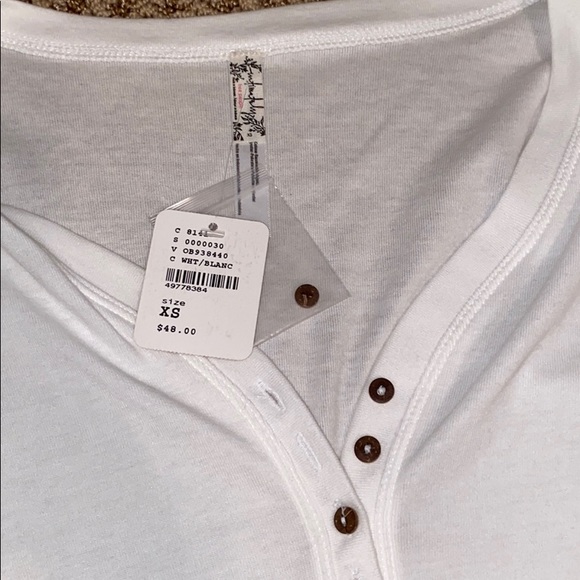 Free People Mia Thong Bodysuit White XS NWT - Picture 7 of 8